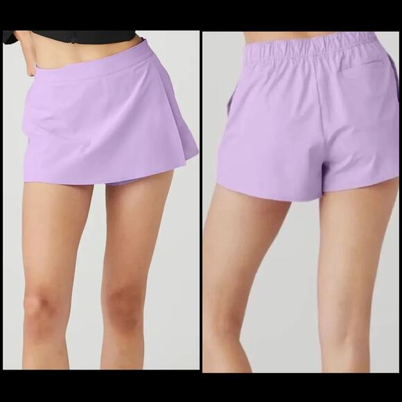 ALO Yoga Lavender Tenniscore Skort Pilates Athleisure Golf Skirt Built In Shorts